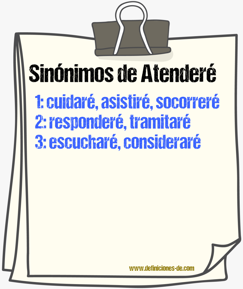 Sinónimos de atenderé