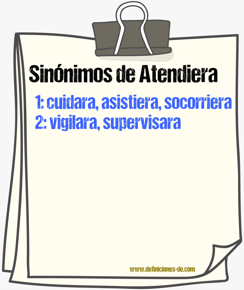Sinónimos de atendiera