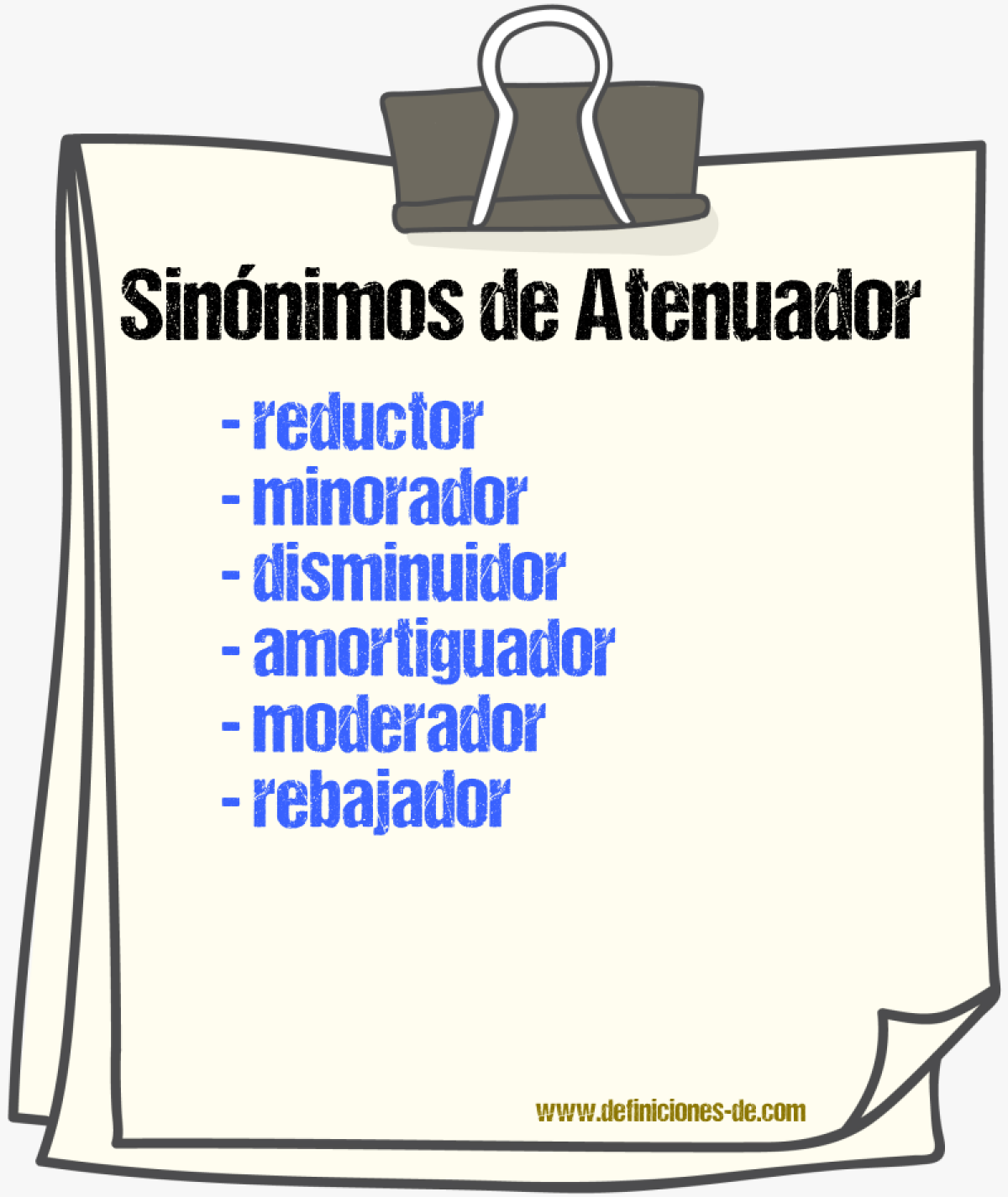 Sinónimos de atenuador