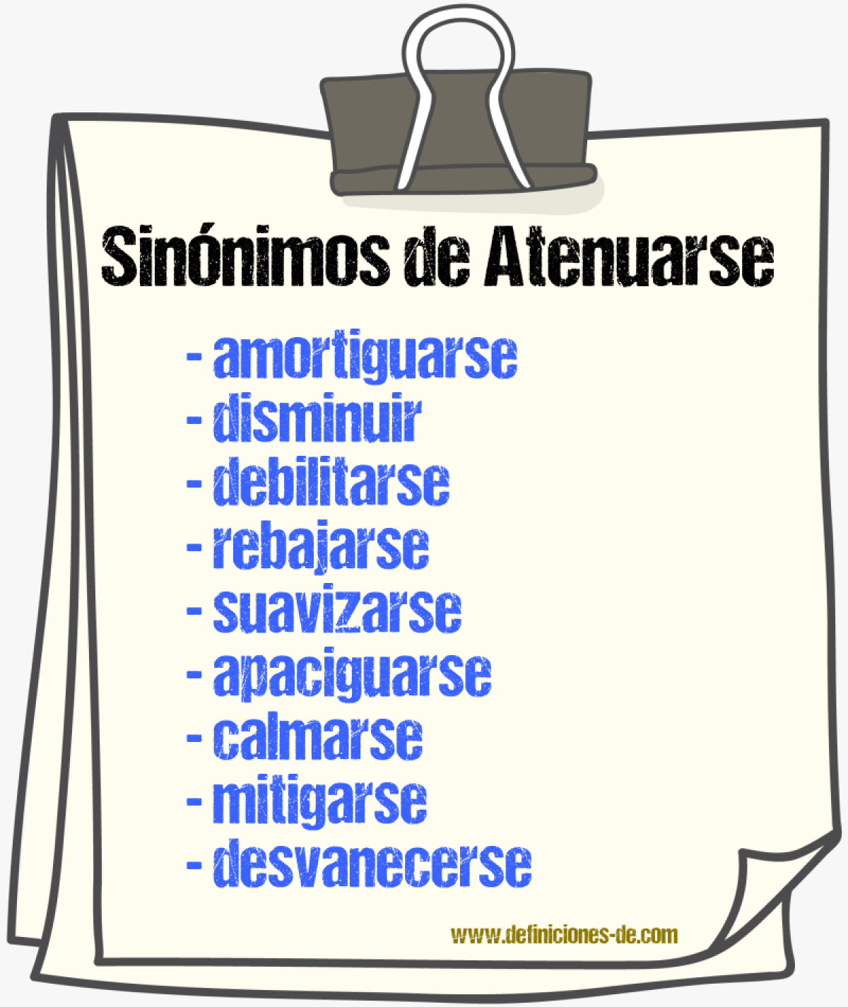 Sinónimos de atenuarse