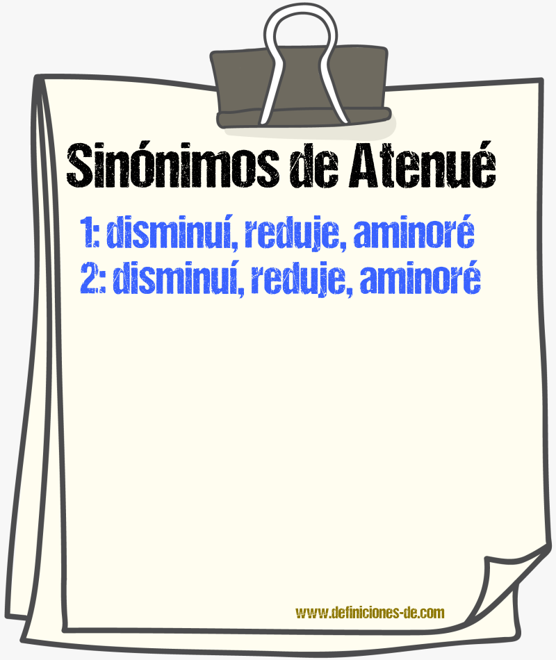 Sinónimos de atenué