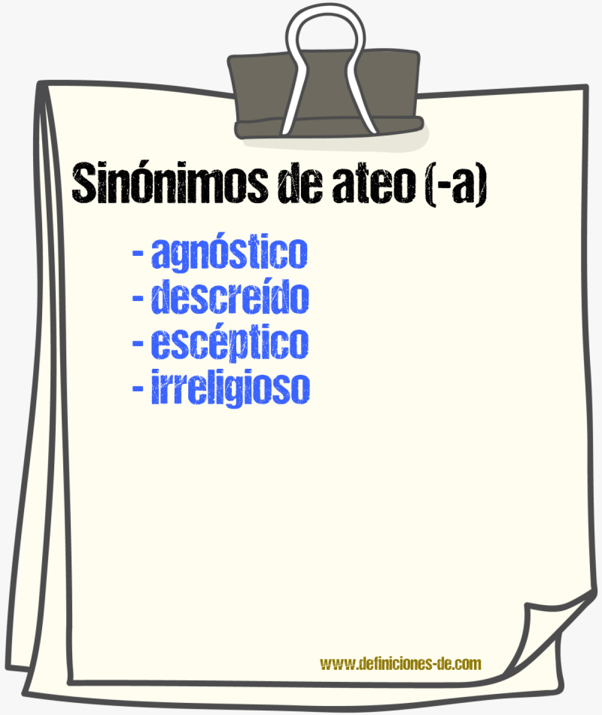 Sinnimos de ateo