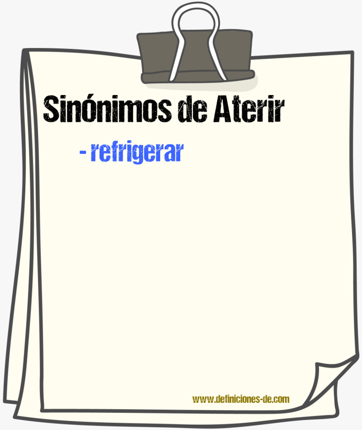 Sinnimos de aterir