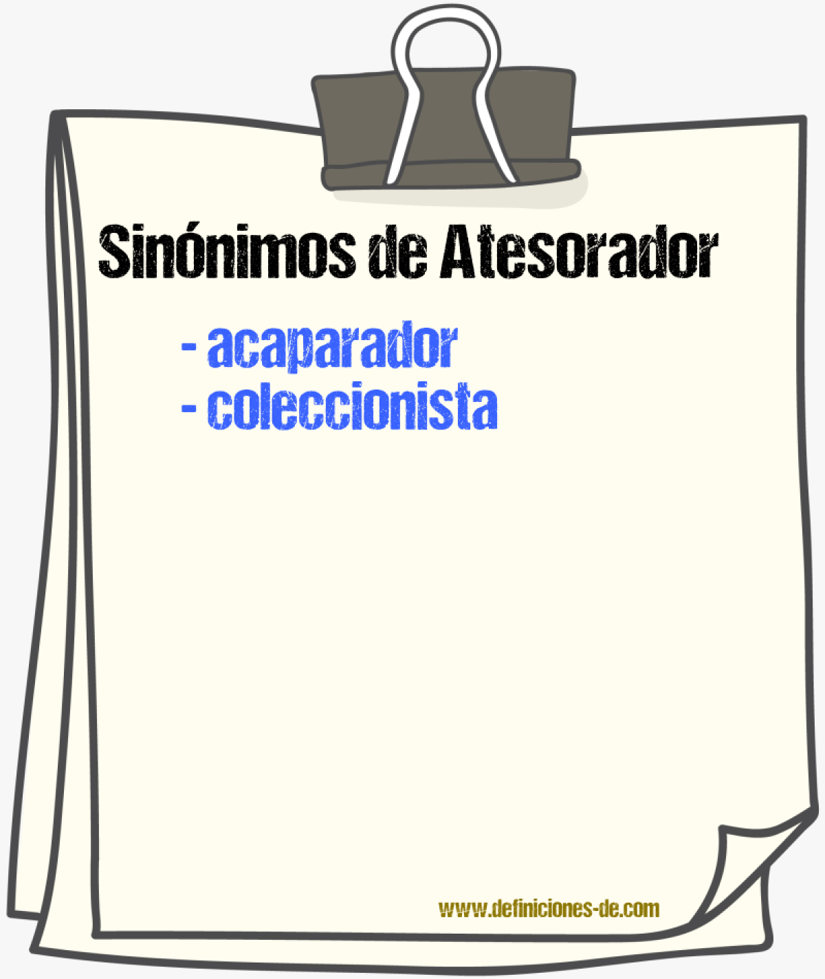 Sinnimos de atesorador