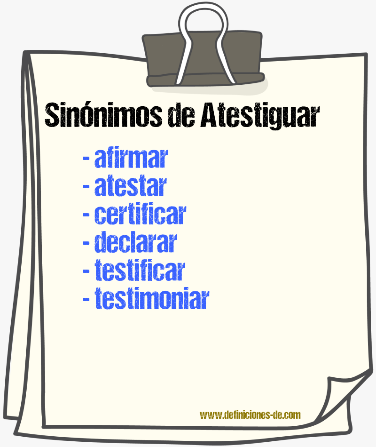 Sinnimos de atestiguar