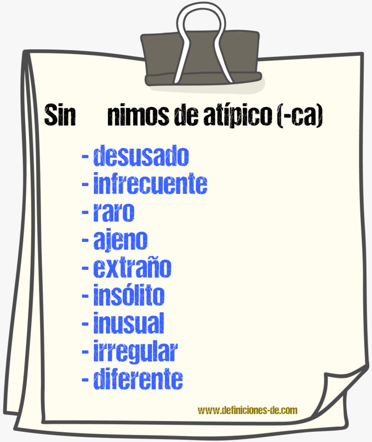 Sinnimos de atpico