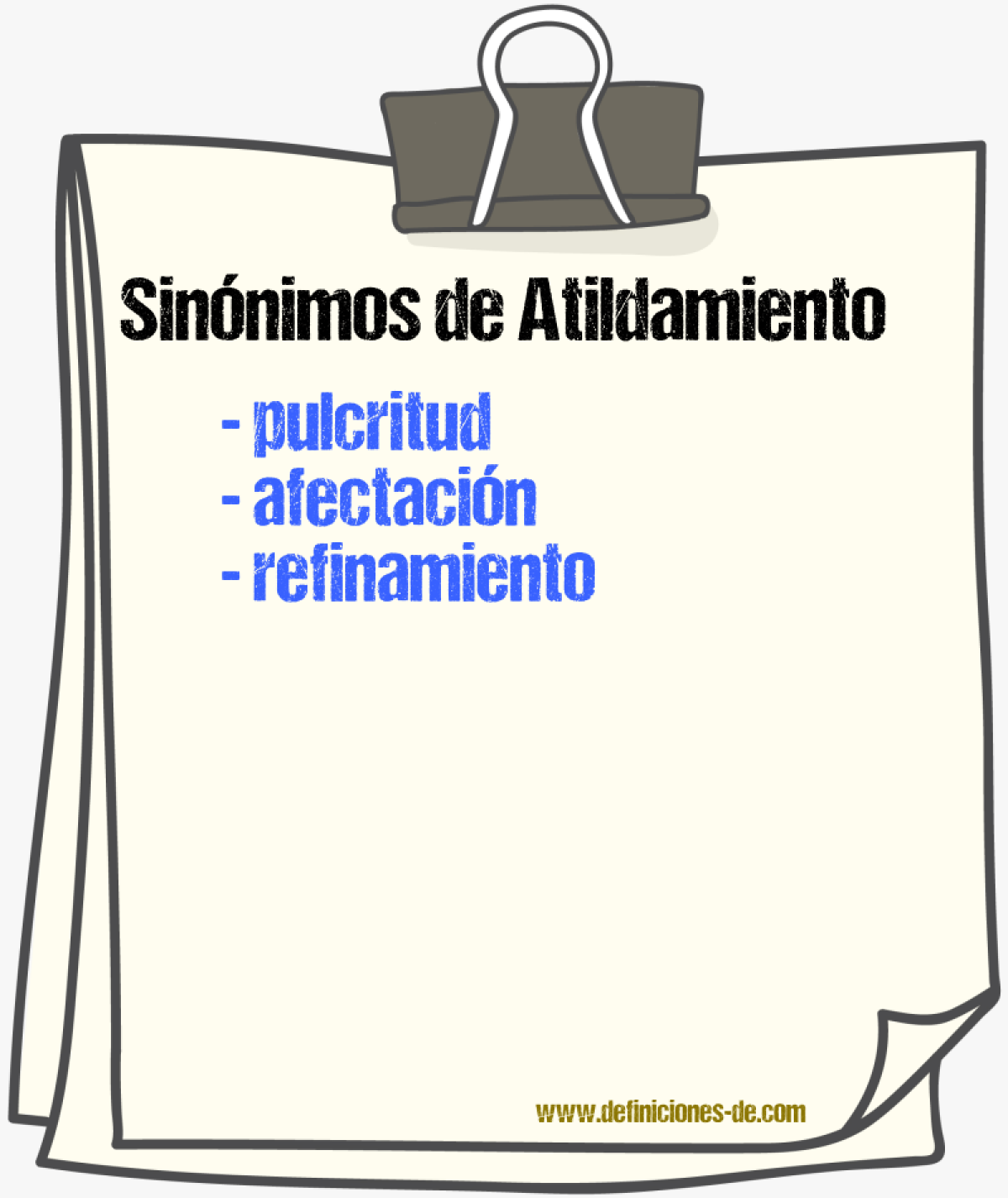 Sinnimos de atildamiento