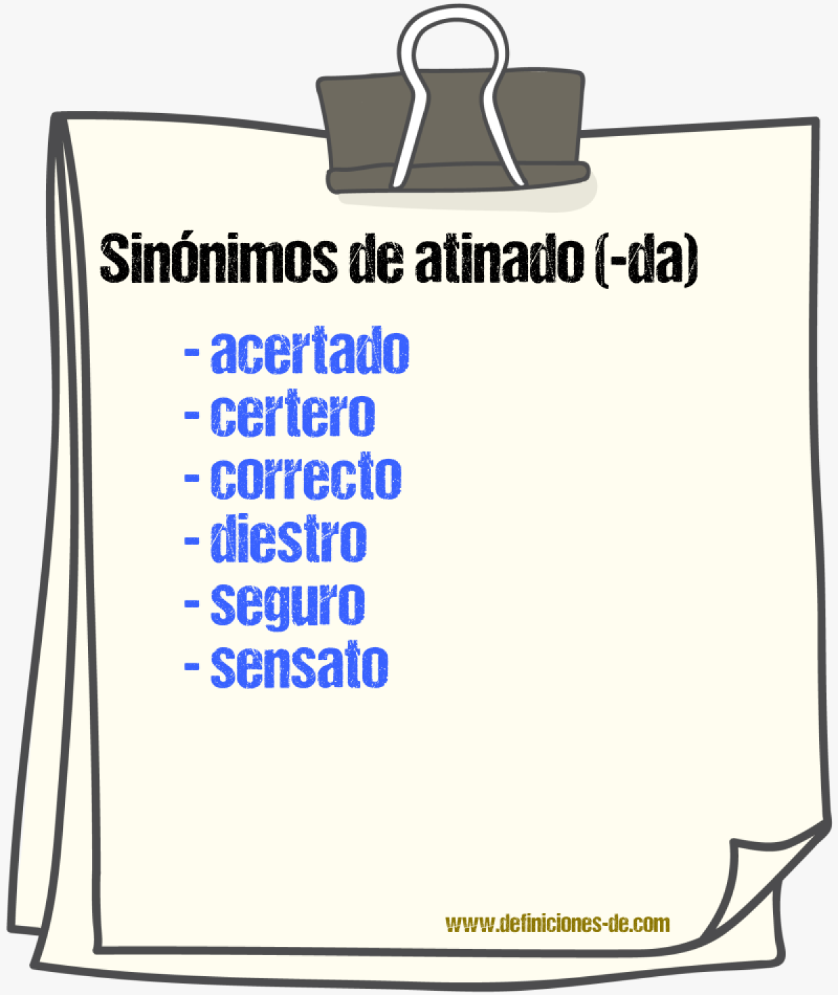 Sinnimos de atinado