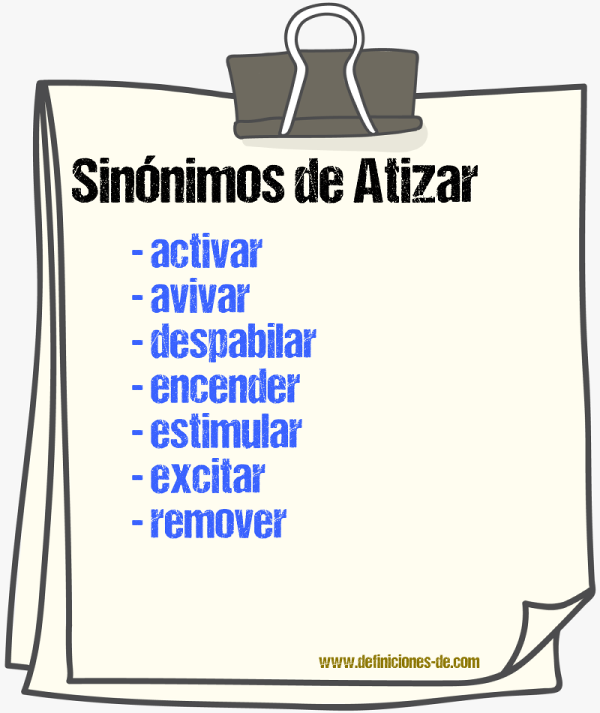 Sinnimos de atizar