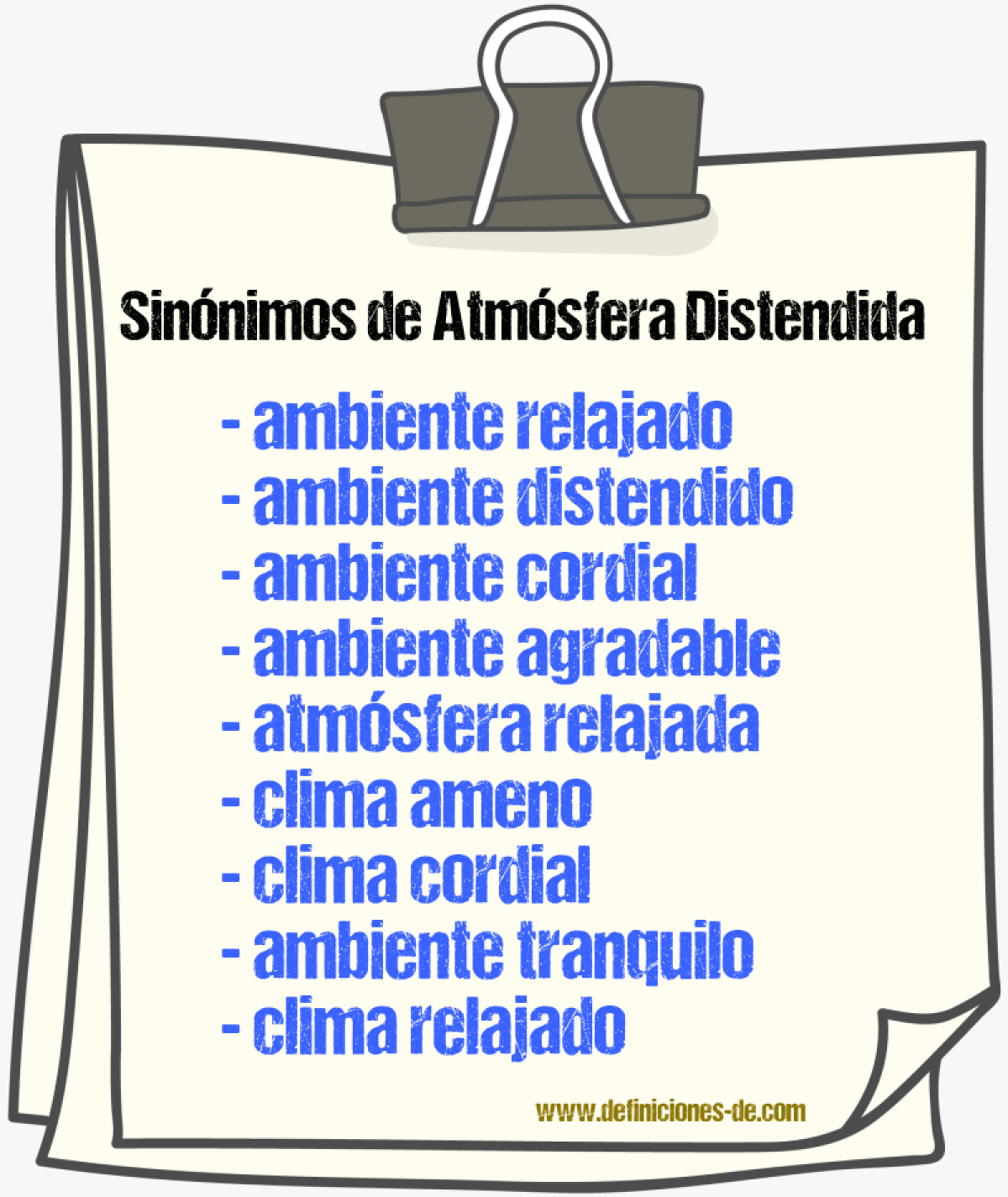Sinónimos de atmósfera distendida
