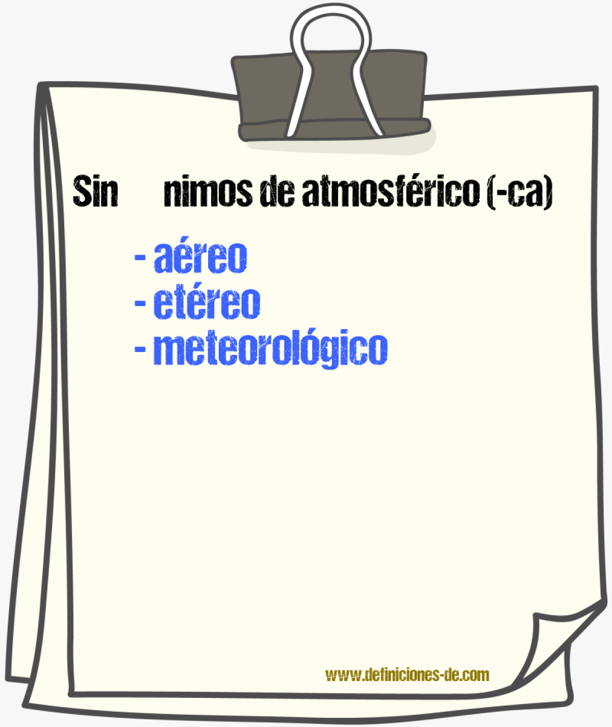 Sinnimos de atmosfrico