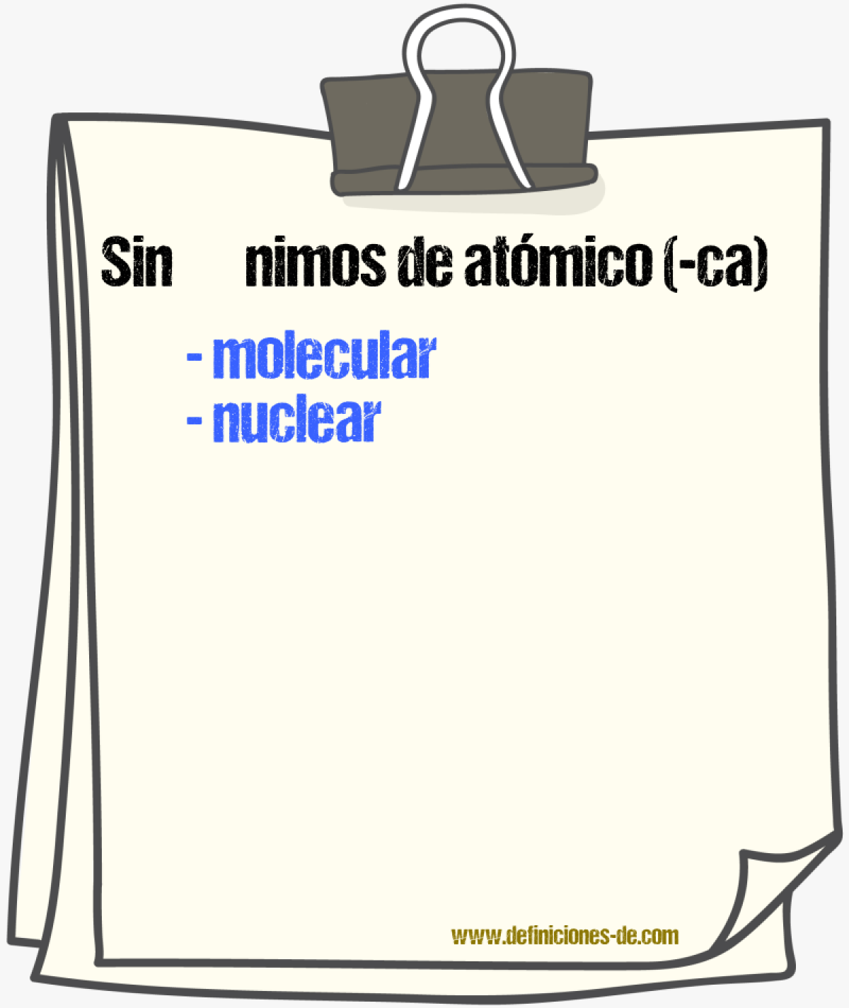 Sinnimos de atmico