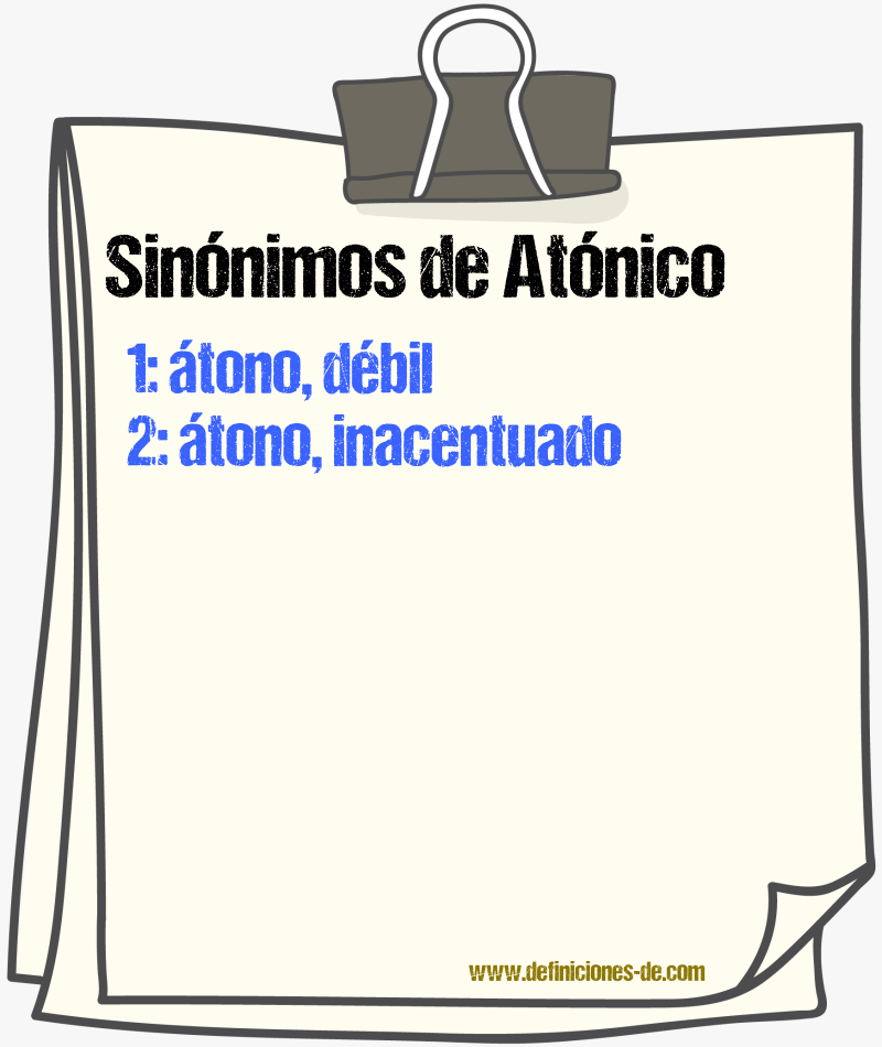 Sinnimos de atnico