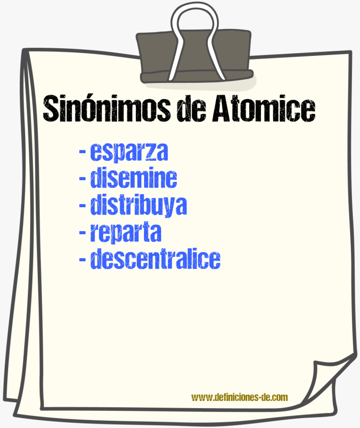 Sinónimos de atomice