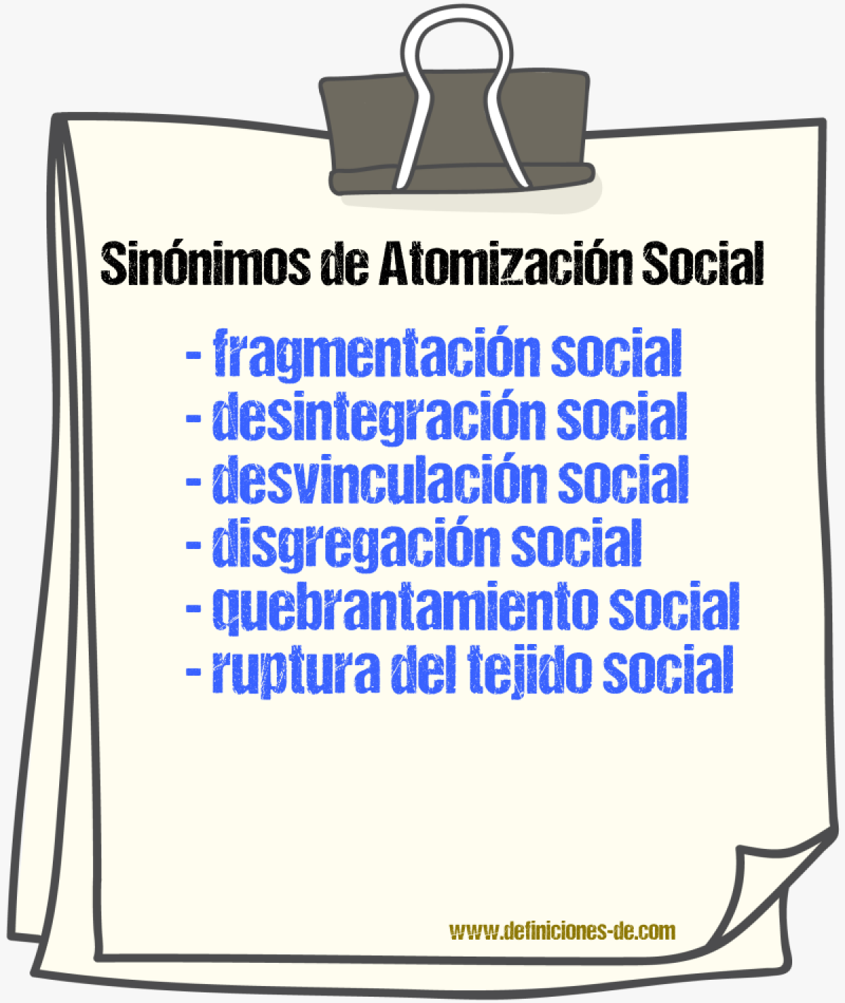 Sinónimos de atomización social
