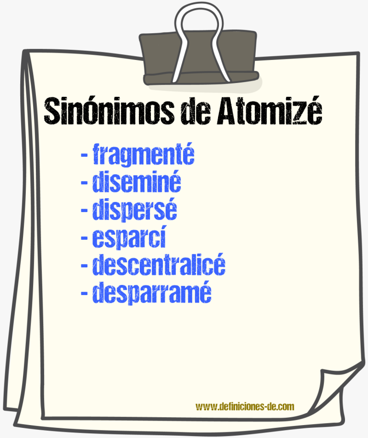 Sinónimos de atomizé
