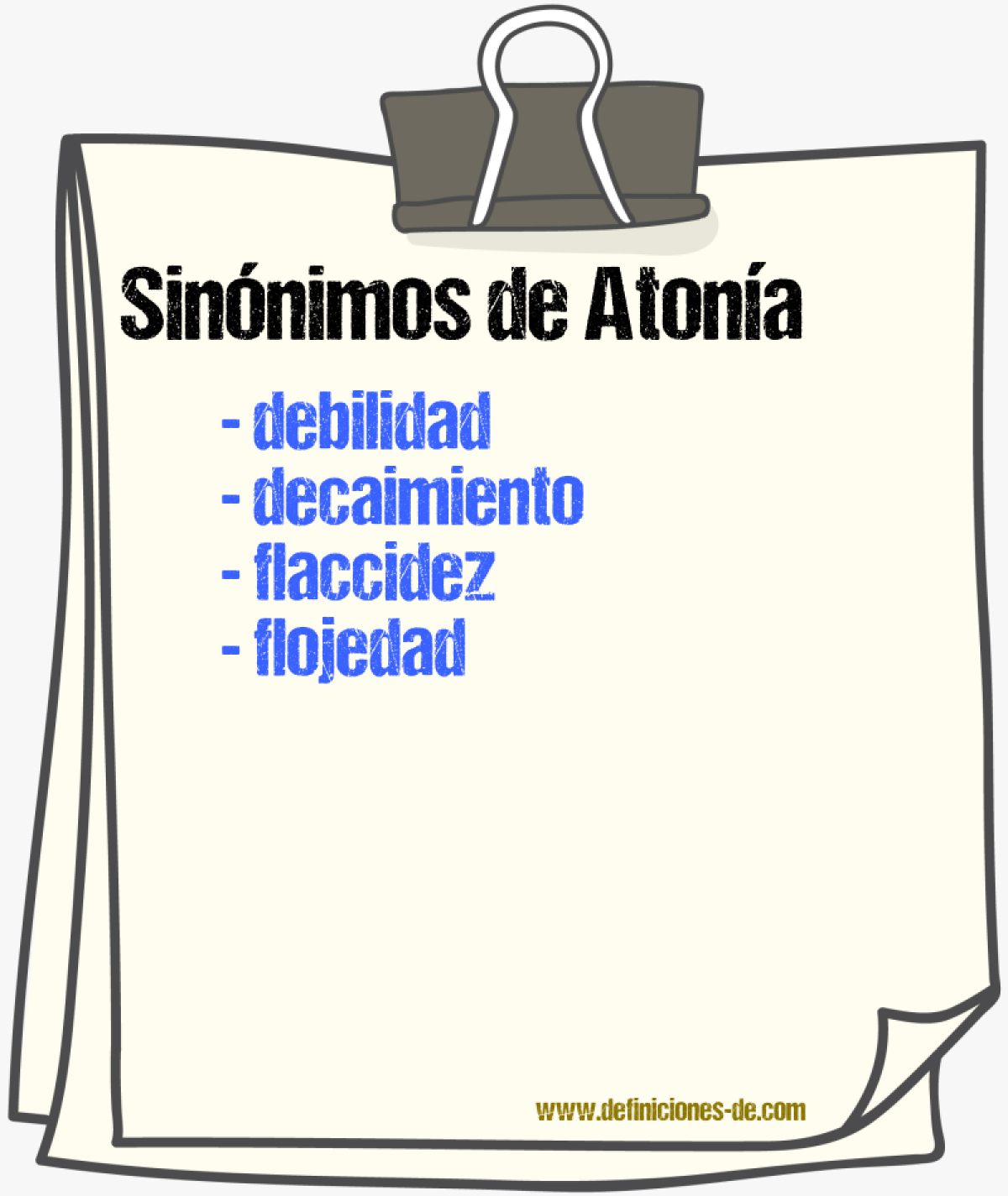 Sinnimos de atona