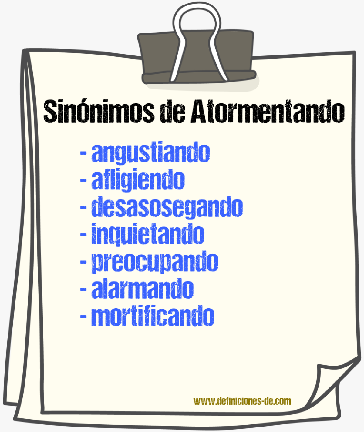 Sinónimos de atormentando