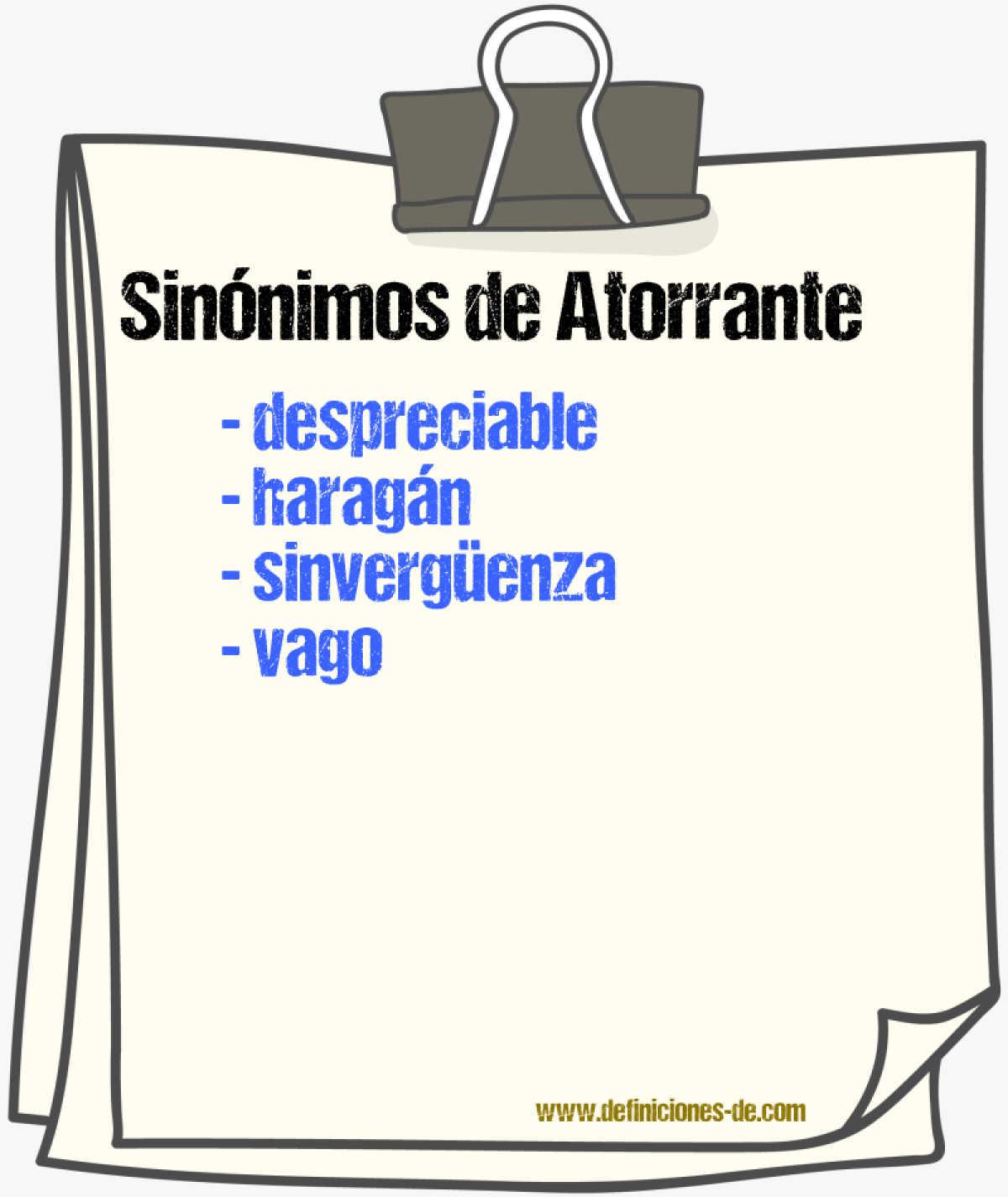 Sinnimos de atorrante