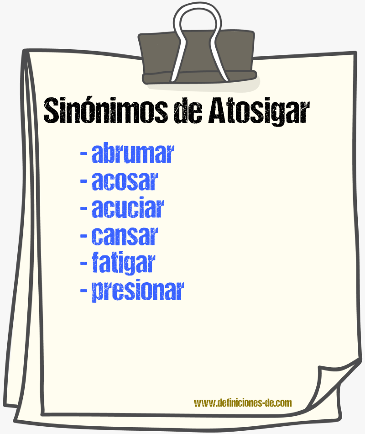 Sinnimos de atosigar