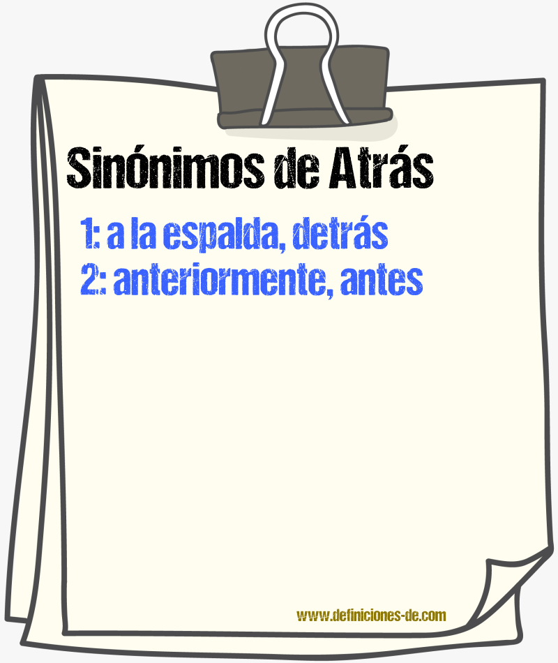 Sinnimos de atrs