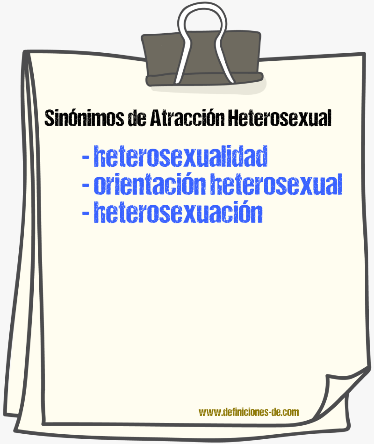 Sinónimos de atracción heterosexual