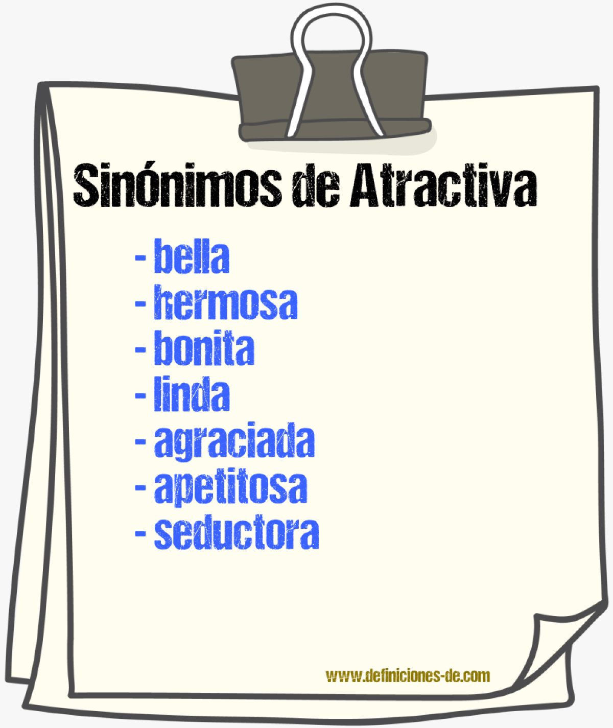 Sinónimos de atractiva