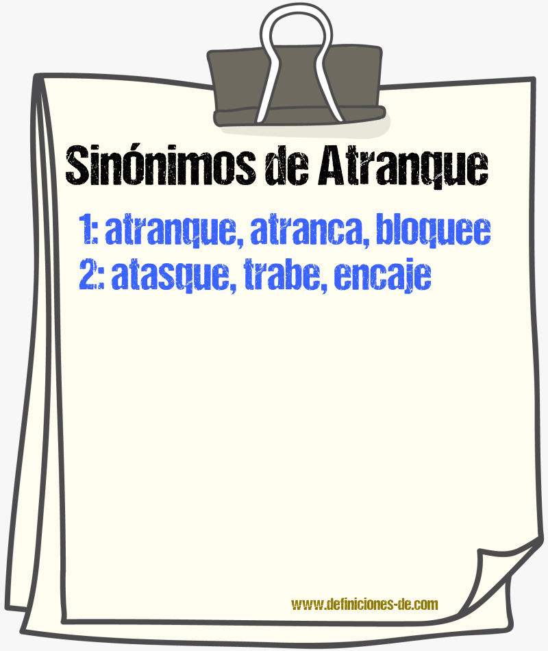 Sinónimos de atranque