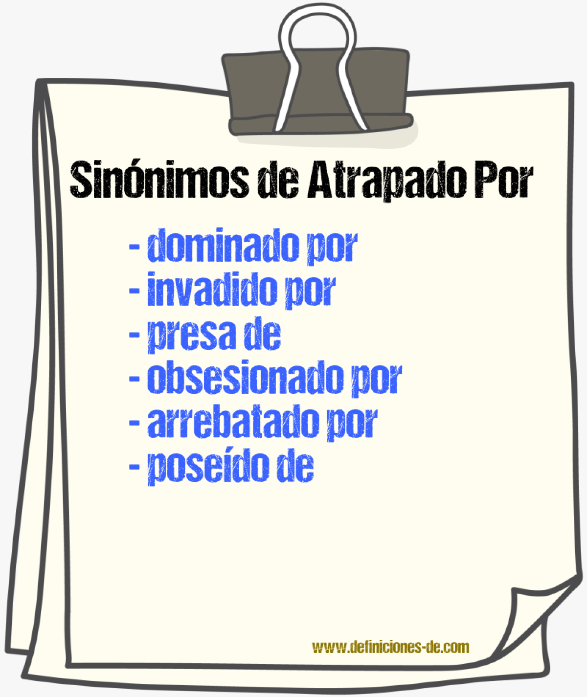 Sinónimos de atrapado por
