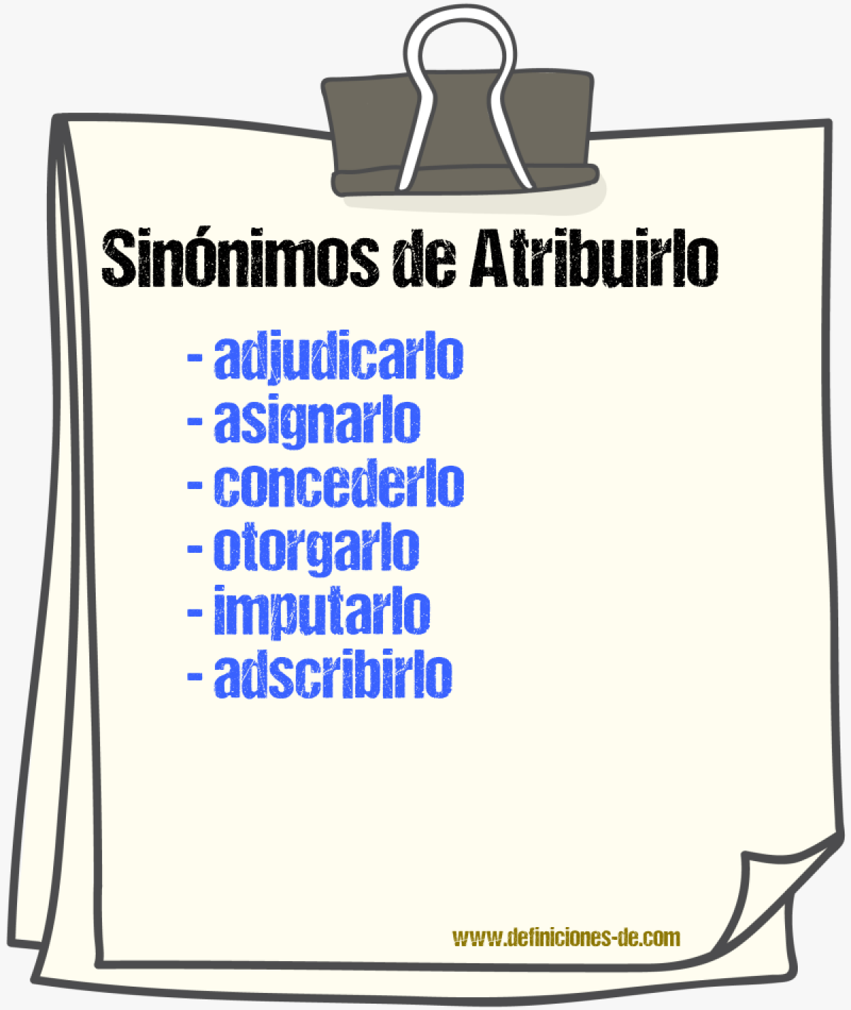 Sinónimos de atribuirlo