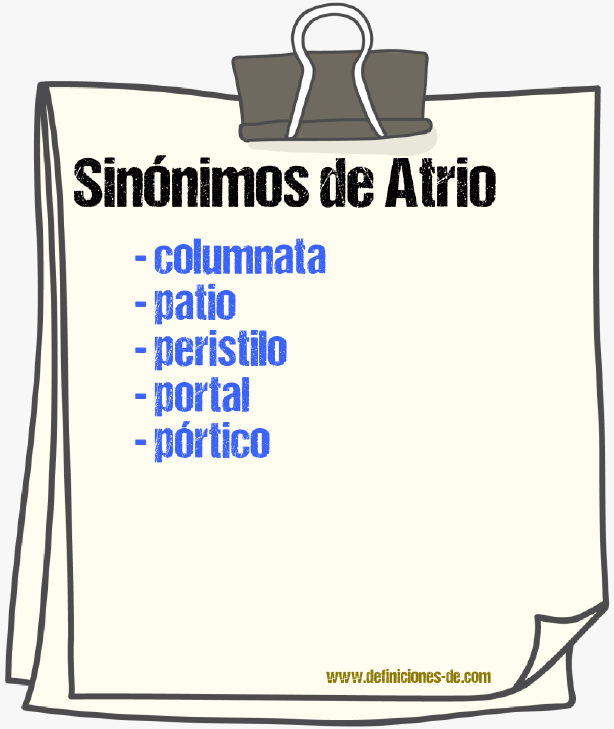 Sinnimos de atrio