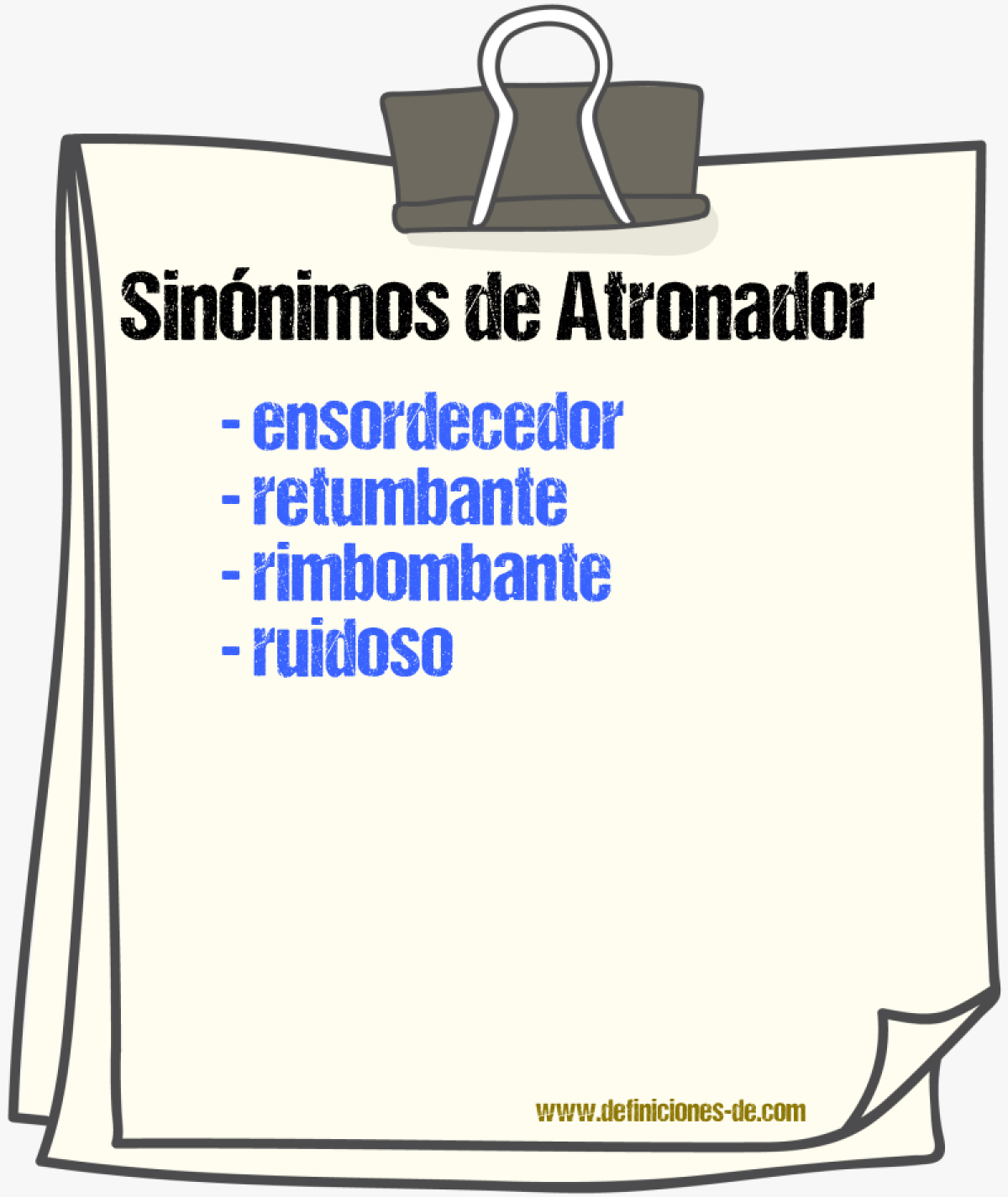 Sinnimos de atronador