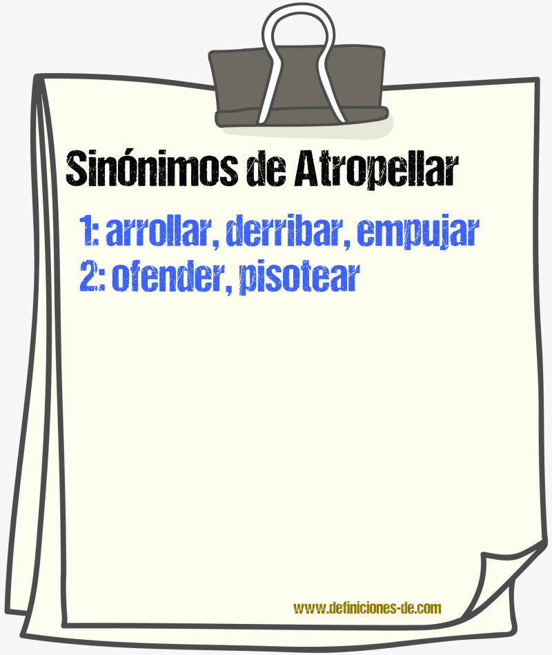 Sinnimos de atropellar