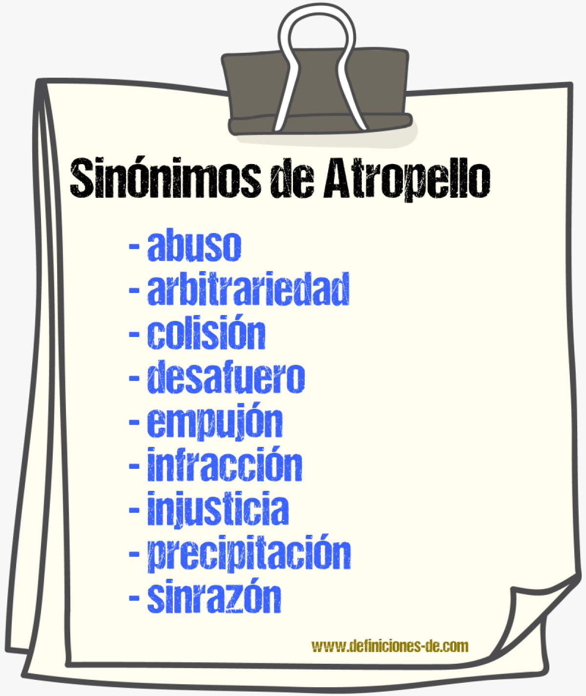 Sinnimos de atropello