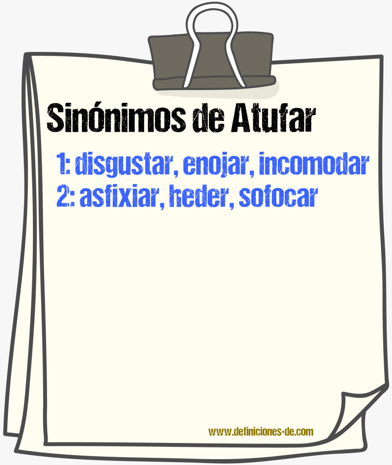 Sinnimos de atufar