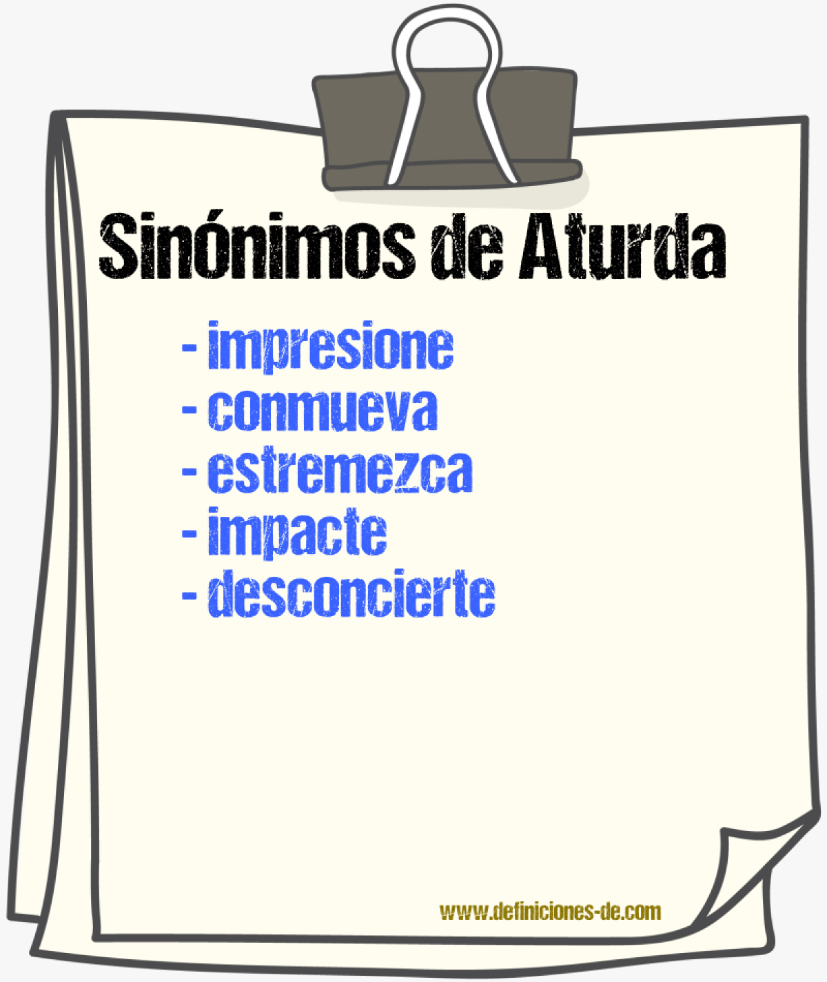 Sinónimos de aturda