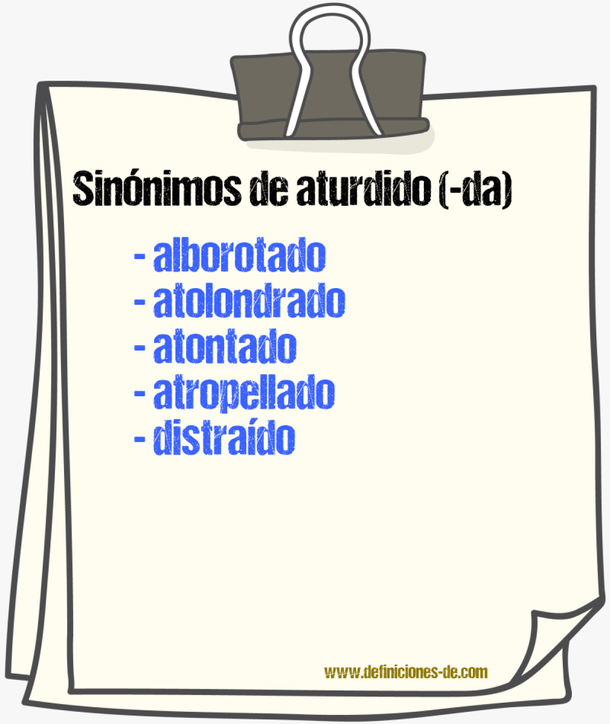 Sinnimos de aturdido