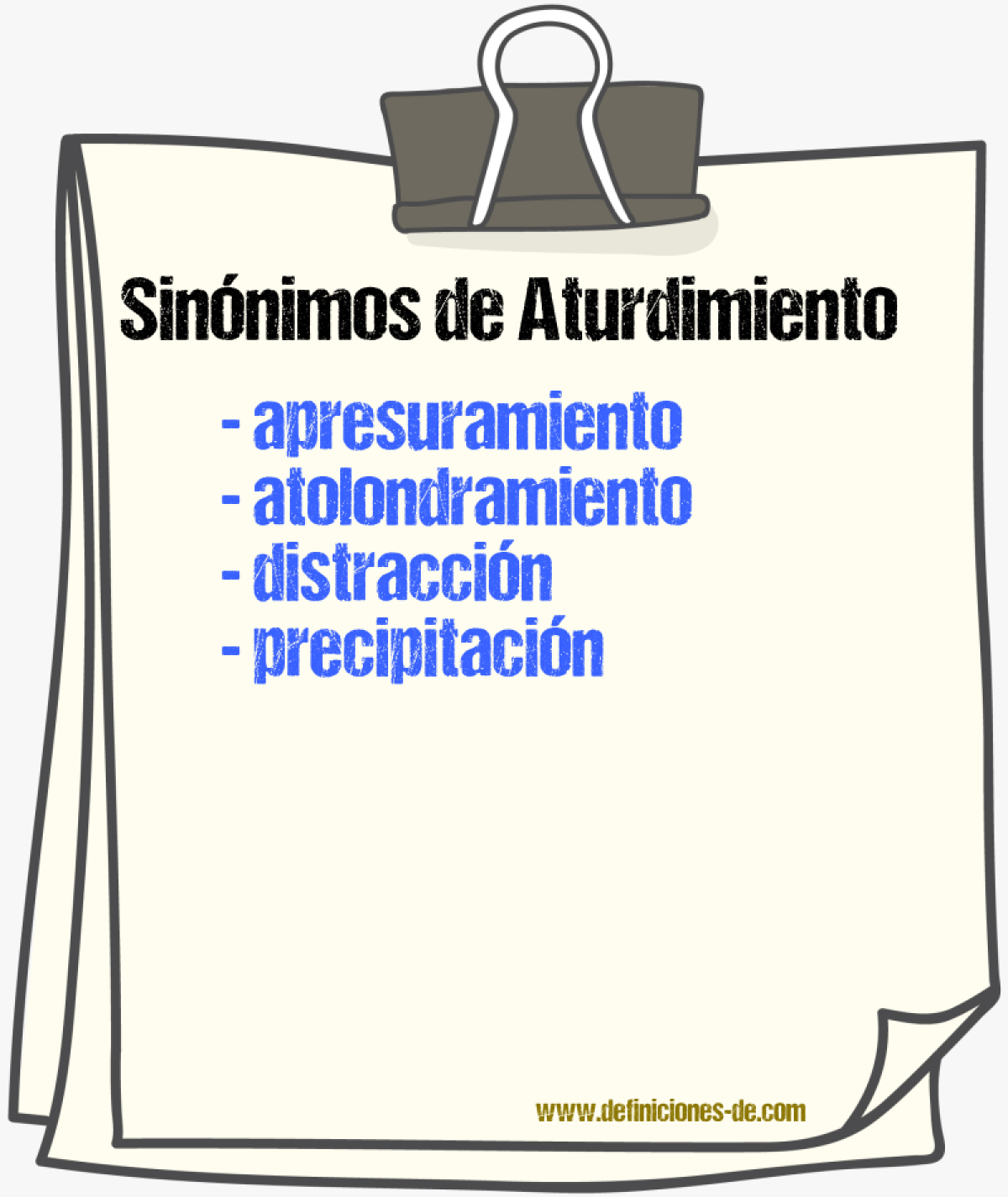 Sinnimos de aturdimiento