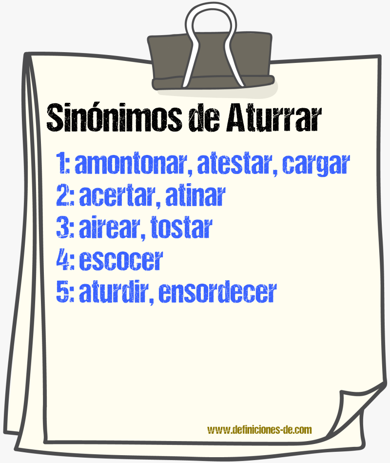 Sinnimos de aturrar