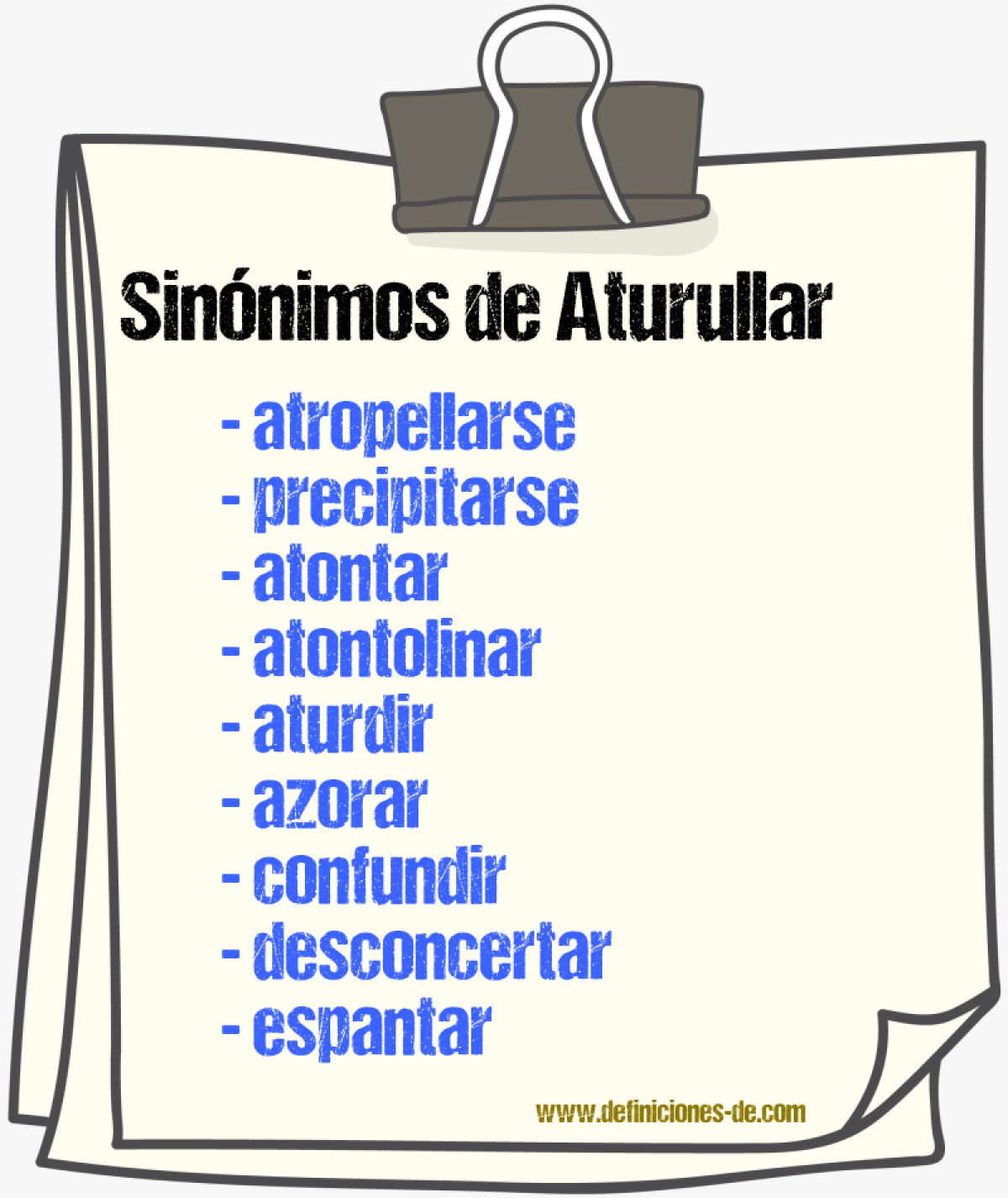 Sinnimos de aturullar