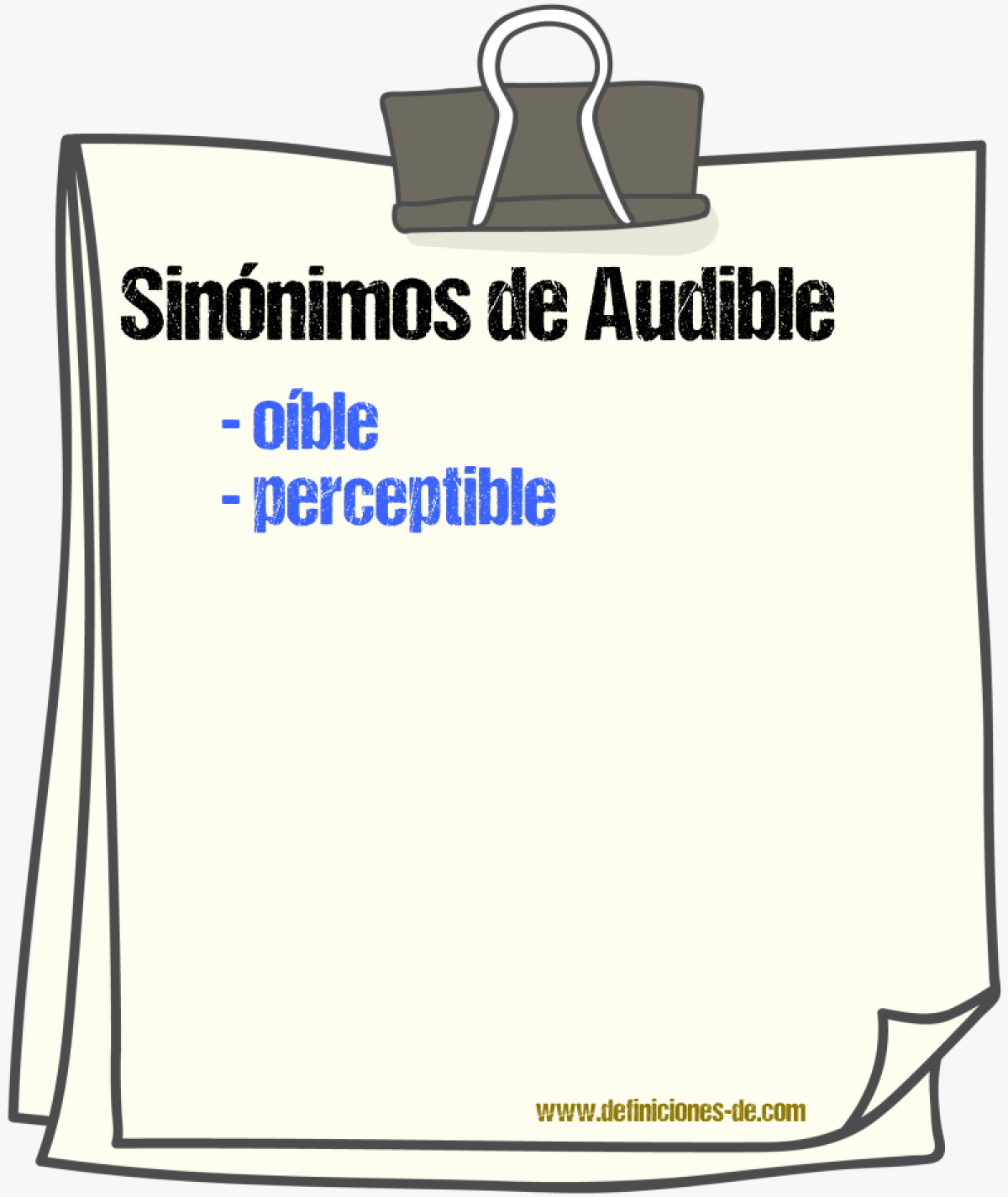 Sinnimos de audible