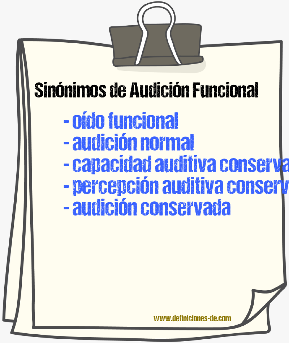 Sinónimos de audición funcional