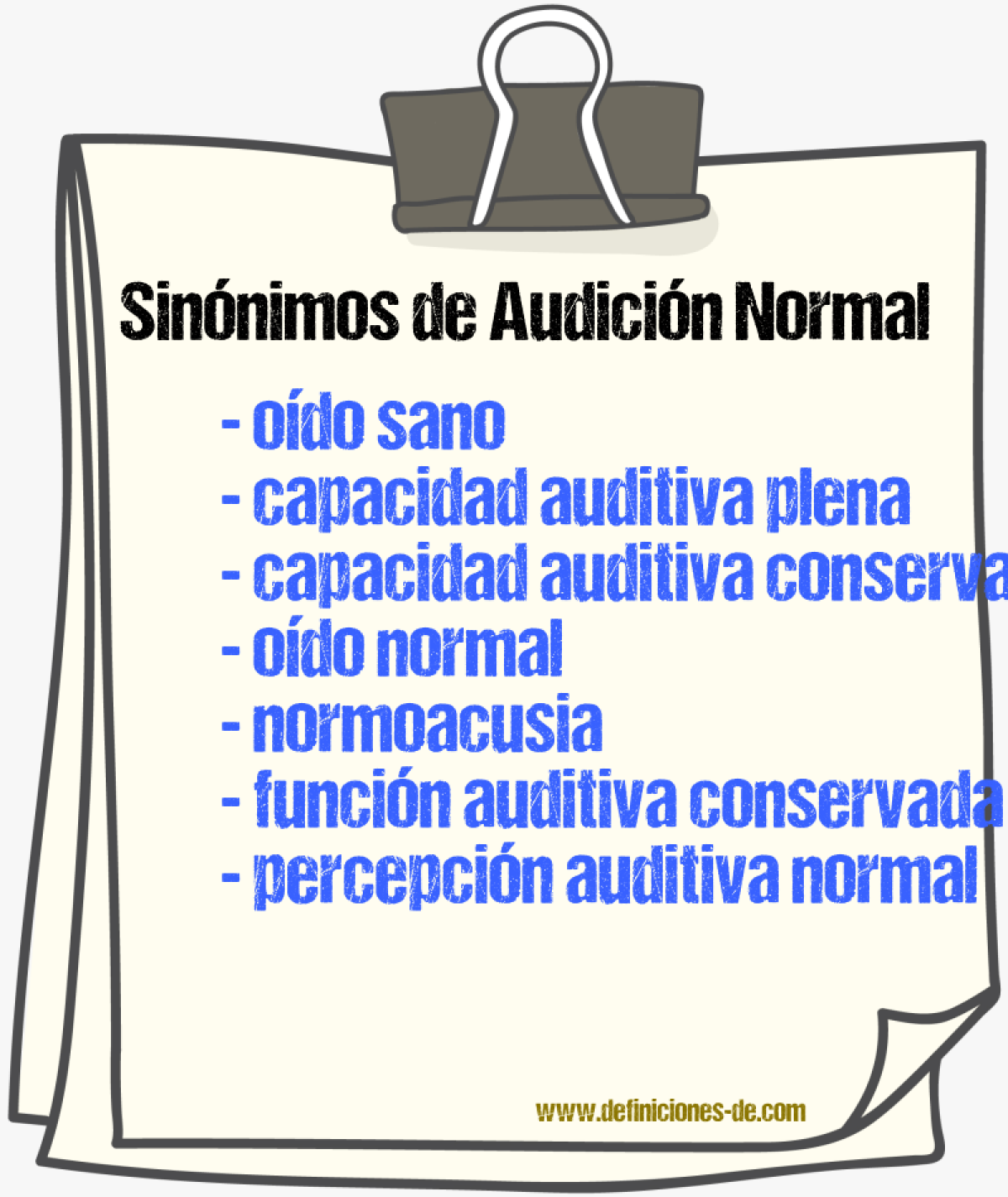 Sinónimos de audición normal