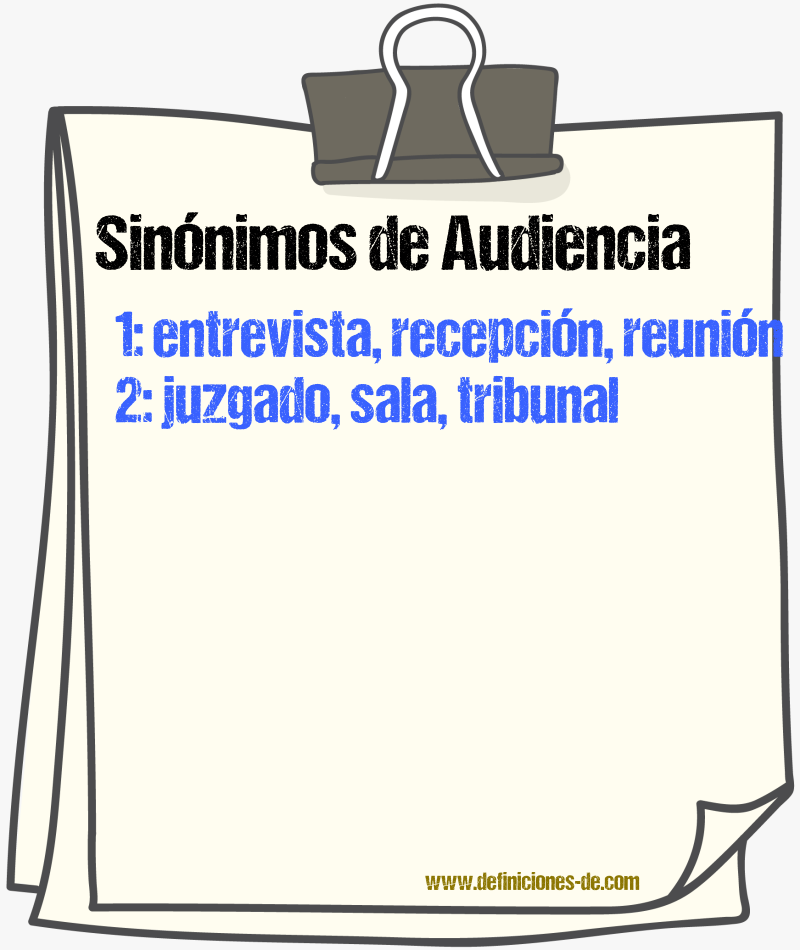 Sinnimos de audiencia