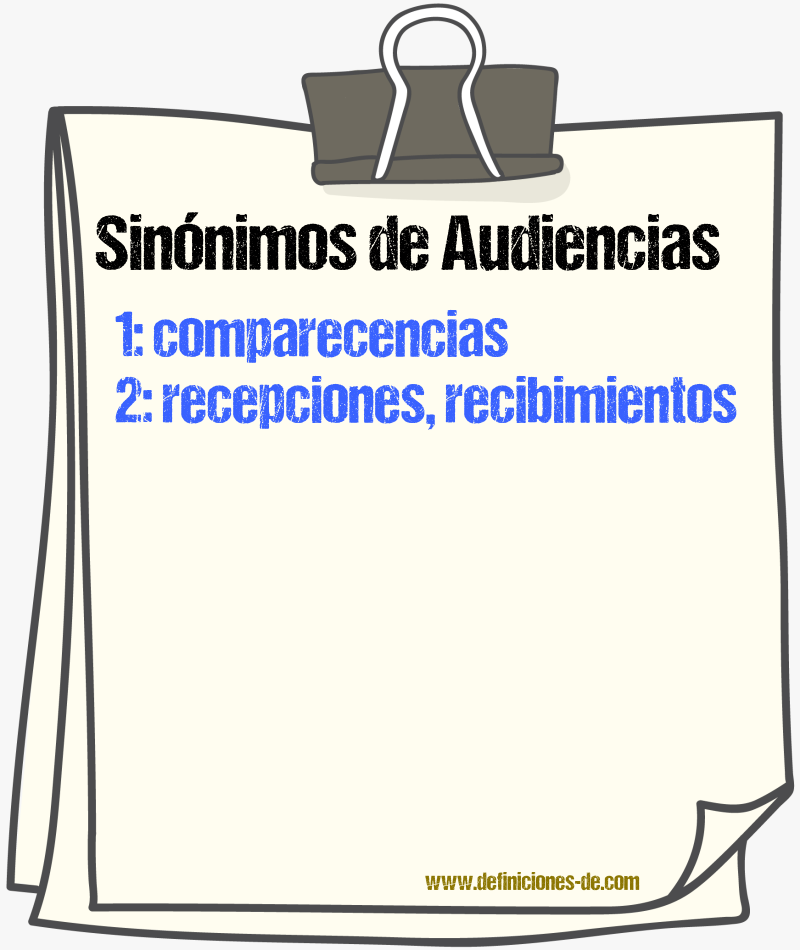 Sinónimos de audiencias
