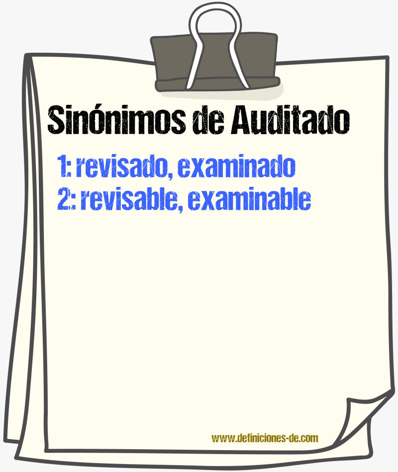 Sinónimos de auditado