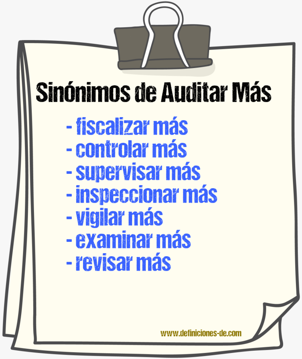 Sinónimos de auditar más
