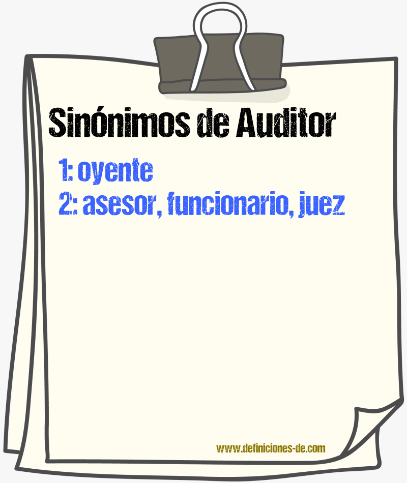 Sinnimos de auditor