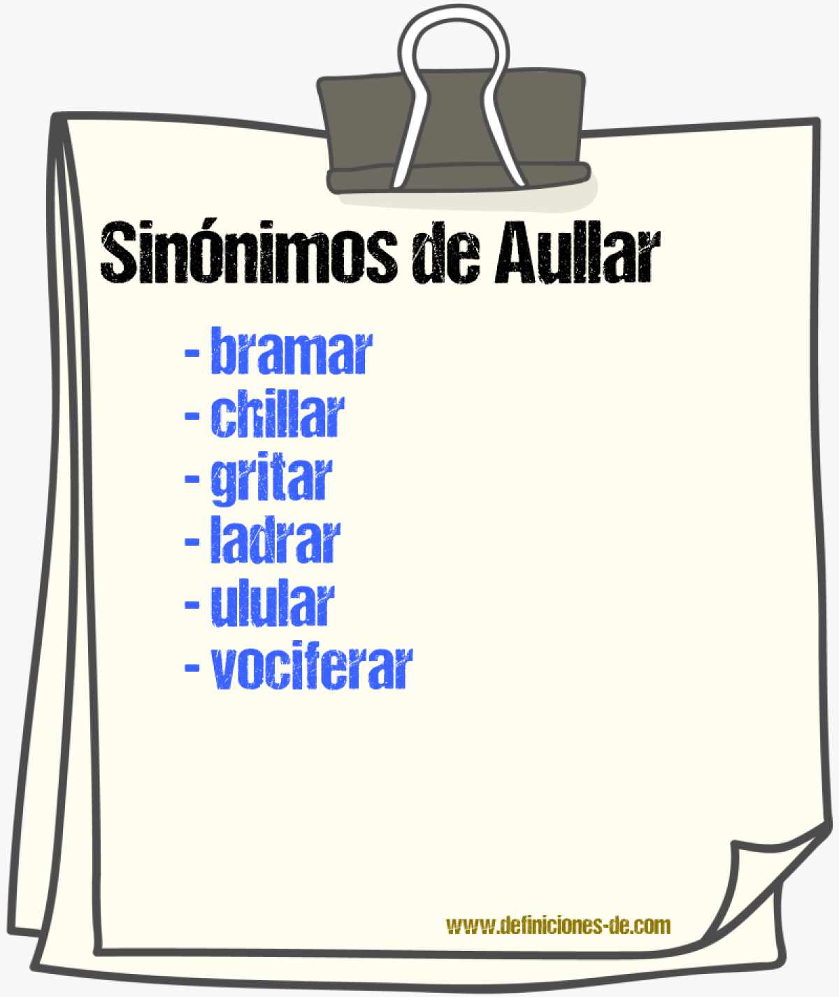 Sinnimos de aullar