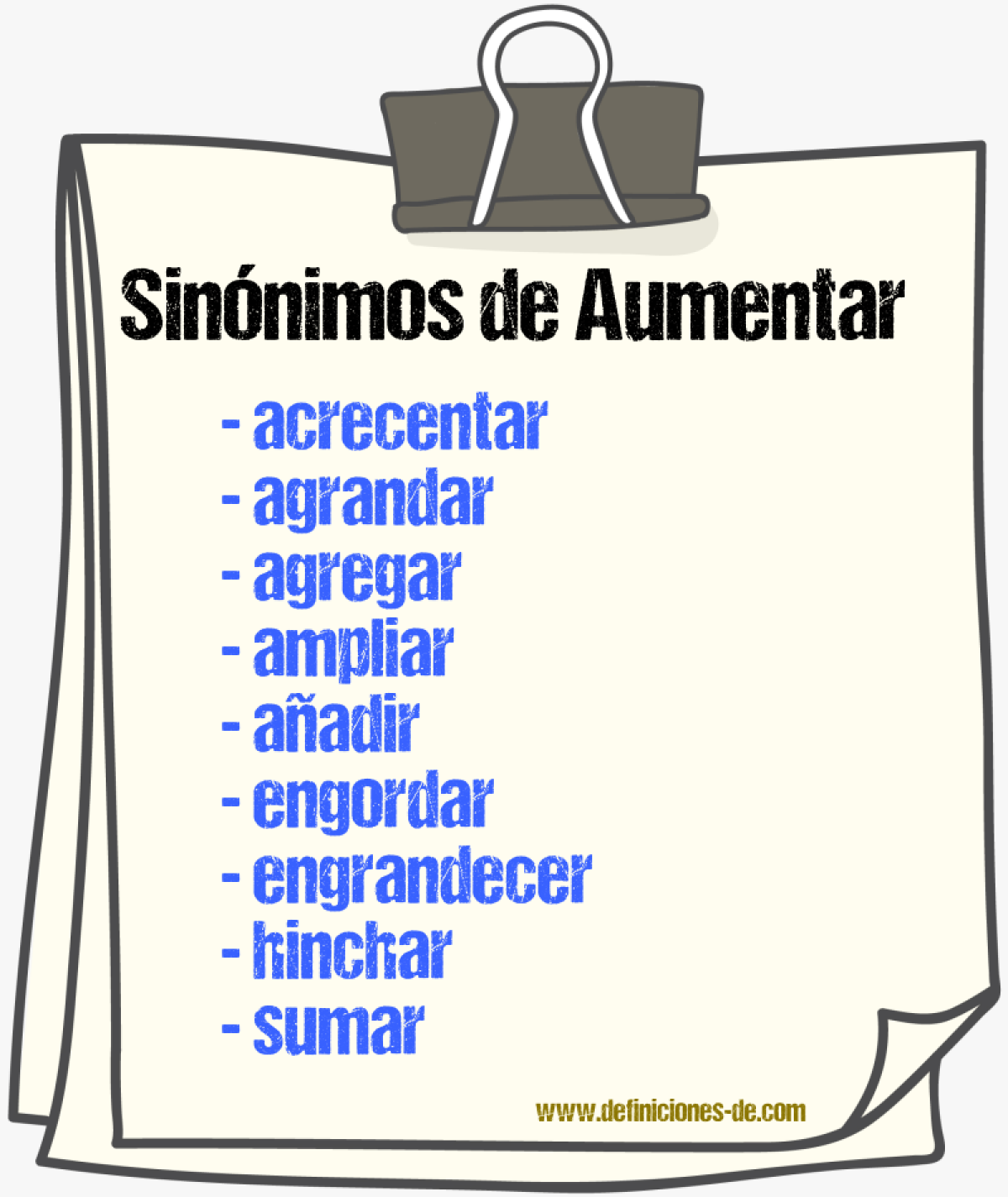 Sinnimos de aumentar